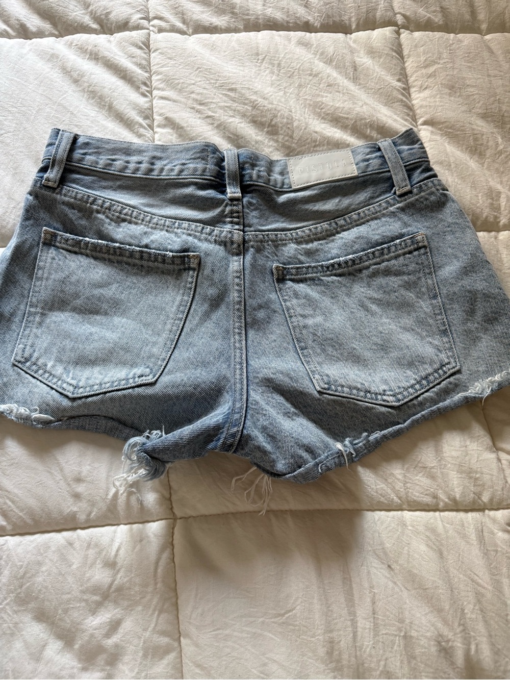 pistola Light Wash Distressed Denim Cutoff Shorts - Picture 4 of 5